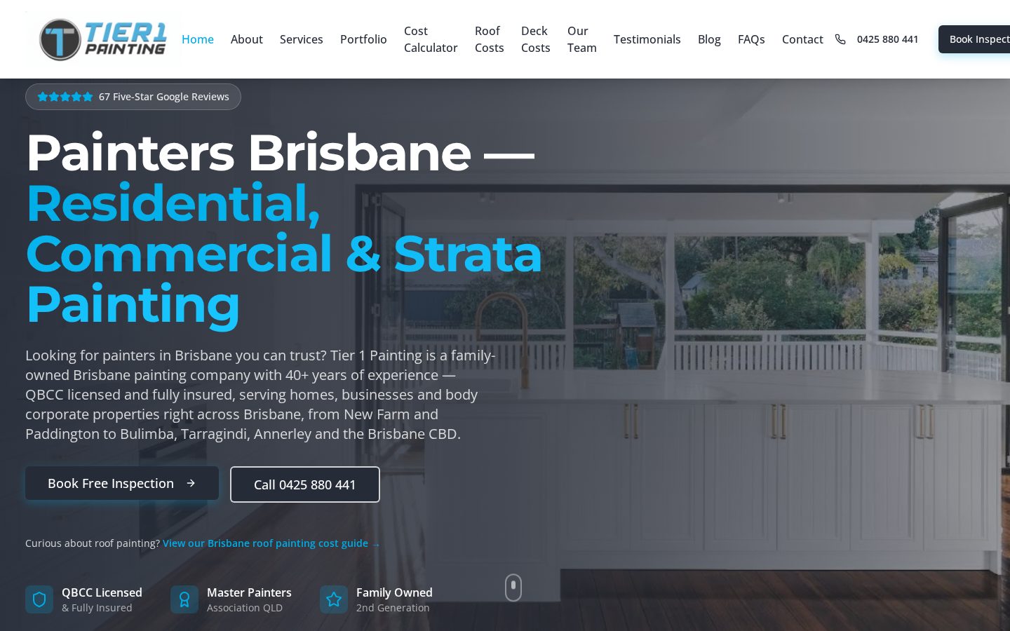 Tier 1 Painting website homepage