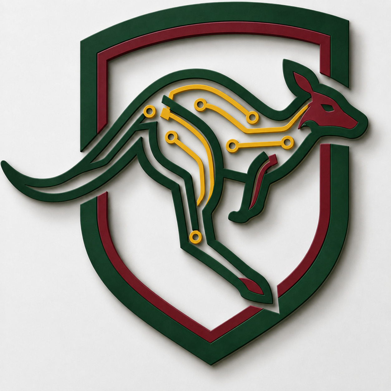 Tasmania Web Design Co kangaroo shield logo